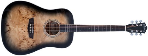 Washburn DFBDB Deep Forest Burl Dreadnought Acoustic Guitar. Black Fade